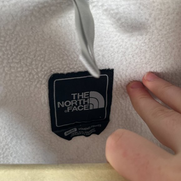 The North Face Denali Womens Jacket Size Medium White Gray Full Zip Fleece - Picture 12 of 15